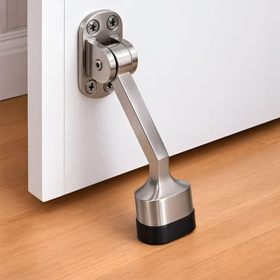 Volo Silver Satin Door Stopper Vanilla 5 Inches/125mm Nickel (Color: Silver)(Pack of 2)