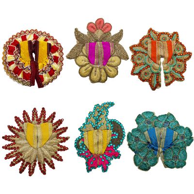 The Holy Mart Set of 6 Laddu Gopal Heavy Dress Size 0 &1 Premium Embroided Heavy Work Dresses, Dresses for Gopal ji