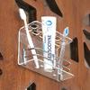 SHREE HANS CREATION Wall Mounted self Adhesive Acrylic Tooth Brush Holder/Stand/Tumbler/Toothpaste for Bathroom Stand Organizer Rack for Home (D3-Transparent) / (057) view 2