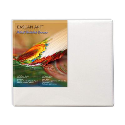 Eascan Art Painting Drawing and Sketch Accessories Cotton Medium Grain Primed Stretched Painting Canvas 10 Oz (Size 15 x 15, Pack of 1)
