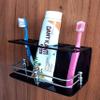 SHREE HANS CREATION Wall Mounted self Adhesive Acrylic Tooth Brush Holder/Stand/Tumbler/Toothpaste for Bathroom Stand Organizer Rack for Home (D3-Black) / (056) view 1