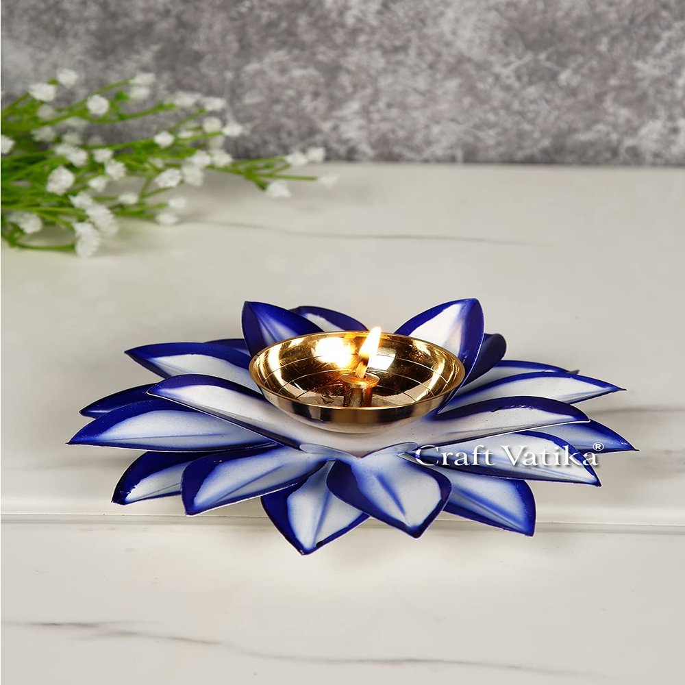 Collectible India Lotus Kamal Diya for Puja Diwali Decoration Items Brass Diyas Oil Lamp Stand for Pooja Room Home Diwali Decorations Items/Diwali Lights/Festive Diya
