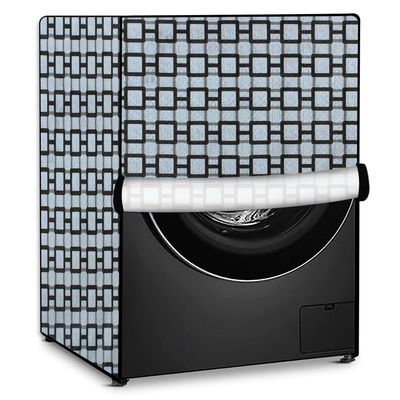 Stylista Washing Machine Cover Compatible for LG 6.5 Kg 5 Star Inverter Fully-Automatic Front Loading Washing Machine FHT1265ZNL Lattice Pattern Grey