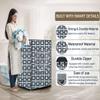 Stylista Washing Machine Cover Compatible for LG 6.5 Kg 5 Star Inverter Fully-Automatic Front Loading Washing Machine FHT1265ZNL Lattice Pattern Grey view 4