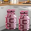 E-Retailer Polyester 3-Layered LPG Gas Cylinder Covers with Zipper Enclosure Pack of 2- (Color-Geometric Purple, Size-26x14 Inches) view 1