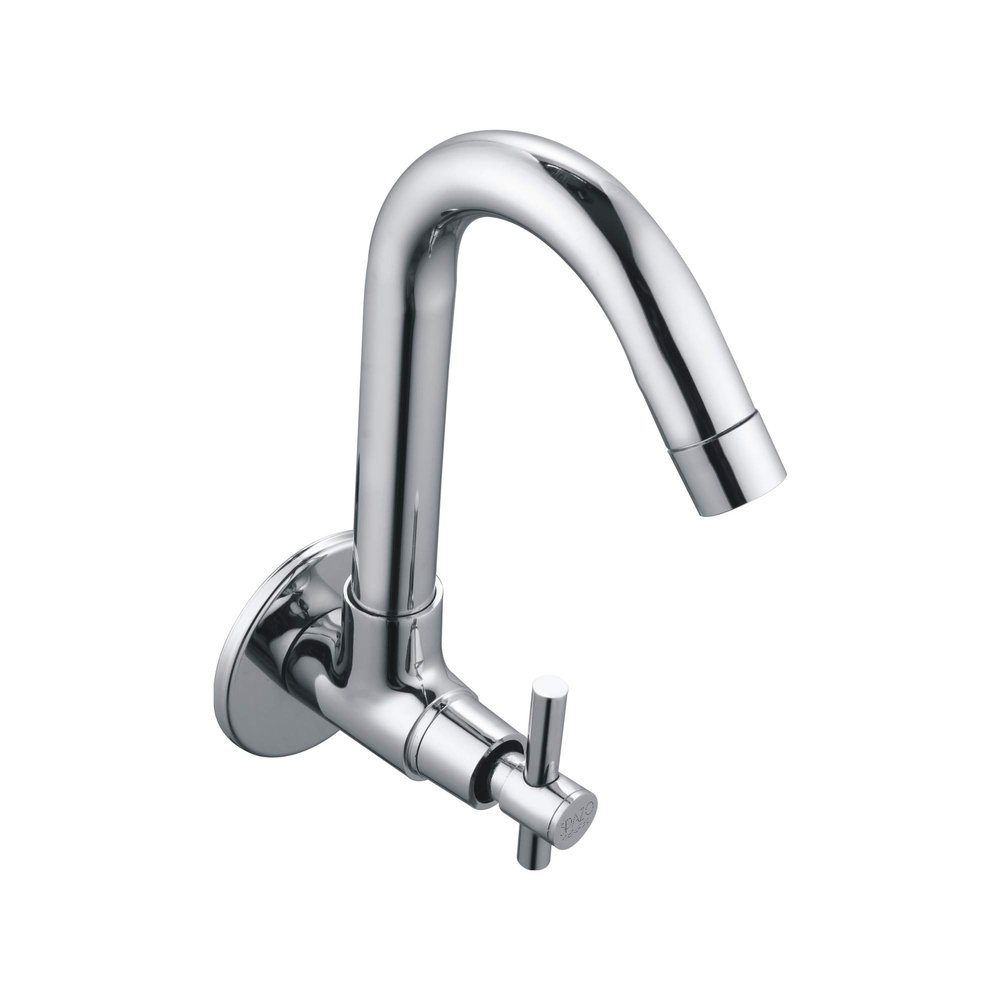 SPAZIO Brass Sink Cock with Swinging Spout/Wall Mounted Tap - Chrome (Tarim Series)
