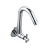 SPAZIO Brass Sink Cock with Swinging Spout/Wall Mounted Tap - Chrome (Tarim Series) view 1