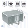 HomeStrap Printed Front Handle Underbed Storage Bag/Organizer/Blanket Cover (Grey, Pack Of 3, Non-Woven) (Shark Tank Product), 44 Centimeters, 30 Centimeters view 2