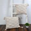 pepme Cotton Tufted Cushion Cover Bar Design Hand-Woven 16 inch Pack of 1, Bohemian Pillow Case for Living Room, Sofa, Office (Square, Off-White) view 1