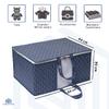 HomeStrap Printed Rectangular Underbed Storage Bag/Organizer/Blanket Cover with Front Handle (Navy Blue) Pack of 3 view 2