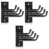 DOCOSS -Pack of 3-Flexible 4 Pin Bathroom Hooks Cloth Hanger Wall Hook Door Robe Hooks for Hanging Keys,Clothes,Towel Steel Hook (Black) view 1
