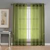 Soulful Creations Beautiful Sheer Strip String Net Tissue Polyester Curtains for Window 5 Feet, Pack of 2, (Green) view 1