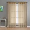 Soulful Creations Beautiful Sheer Strip String Net Tissue Polyester Curtains for Window 5 Feet, Pack of 2, (Golden, 5 Feet) view 2