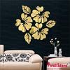 Wall1ders Flower and Leaf (Gold, Large Size) Pack of 6, Mirror Stickers for wall, Acrylic Mirror wall Decor Sticker view 1