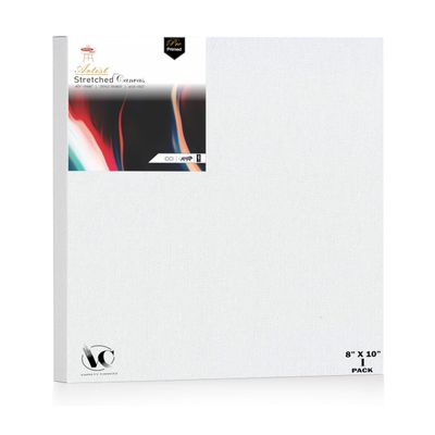 Variety Canvas 10 Oz Primed Cotton Pre Stretched Canvas with Wooden Frame - Multi Size (1, 8 X 10 INCH)