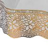 MONKDECOR 0.20mm Classic Transparent 6 Seater Round Dining Table Cover with Golden Lace (72'' INCHES) view 2