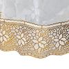 MONKDECOR 0.20mm 3D Bubble Classic Transparent 6 Seater Round Dining Table Cover with Golden Lace (72'' INCHES) view 2