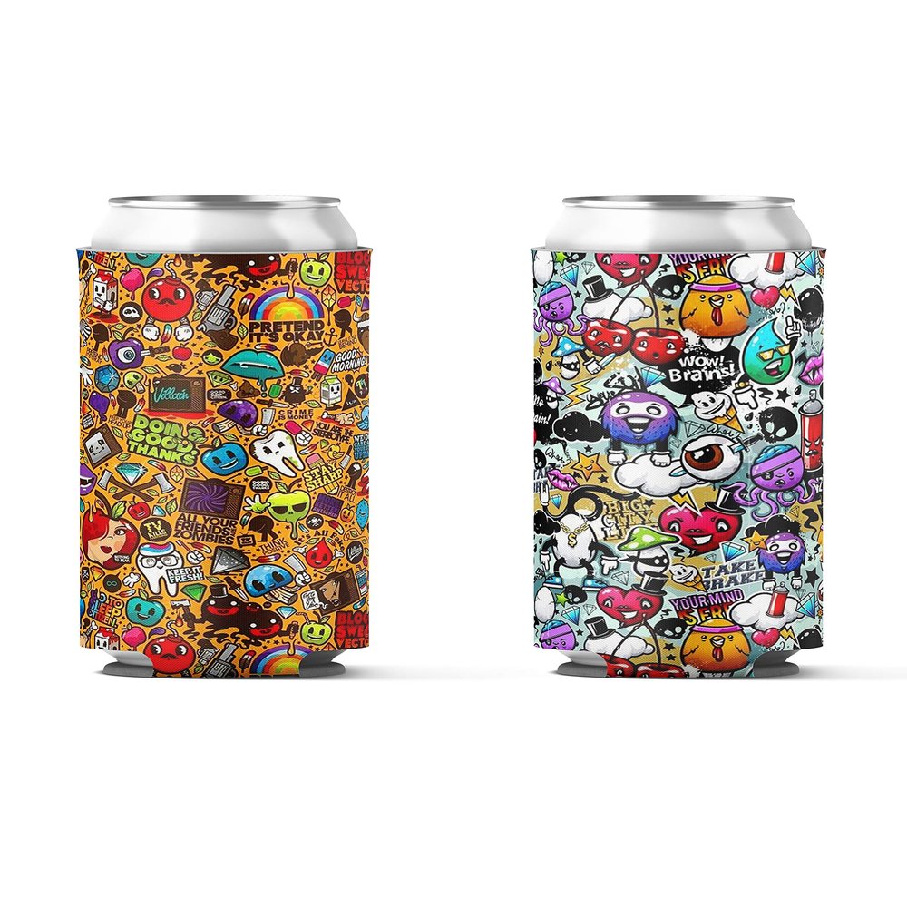 Coozybear 500ml Can Coozy/650ml Bottle Sleeve, Drink Insulator,Can Cooler (Design 13)