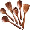 Craftland Handmade Wooden Serving and Cooking Spoon, Ladles & Turning Spatulas Kitchen Non Stick Utensil Set (6) view 4