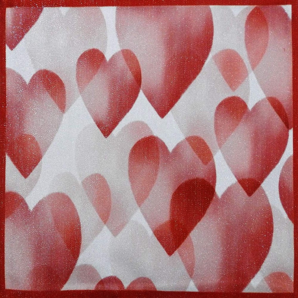 PRAKARTIK BY INDUARTS 100% Cotton Red Love Heart Valentine Gift Rectangular Dining Table mat. Red Set of 4