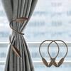 HomeCloud Polyester Blend Curtain Holder Tieback/Alloy Curtain Tieback/Drape Tie Backs, Decorative Unique Design 2 Pcs(Mulitcolor) (Brown)(Foldable;Light Weight) view 1