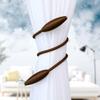 HomeCloud Polyester Blend Curtain Holder Tieback/Alloy Curtain Tieback/Drape Tie Backs, Decorative Unique Design 2 Pcs(Mulitcolor) (Brown)(Foldable;Light Weight) view 2