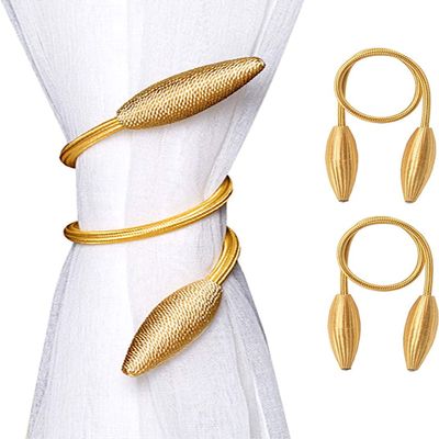 HomeCloud Curtain Holder tieback/Alloy Curtain Tieback/Drape tie Backs, Decorative Unique Design 2 pcs Gold