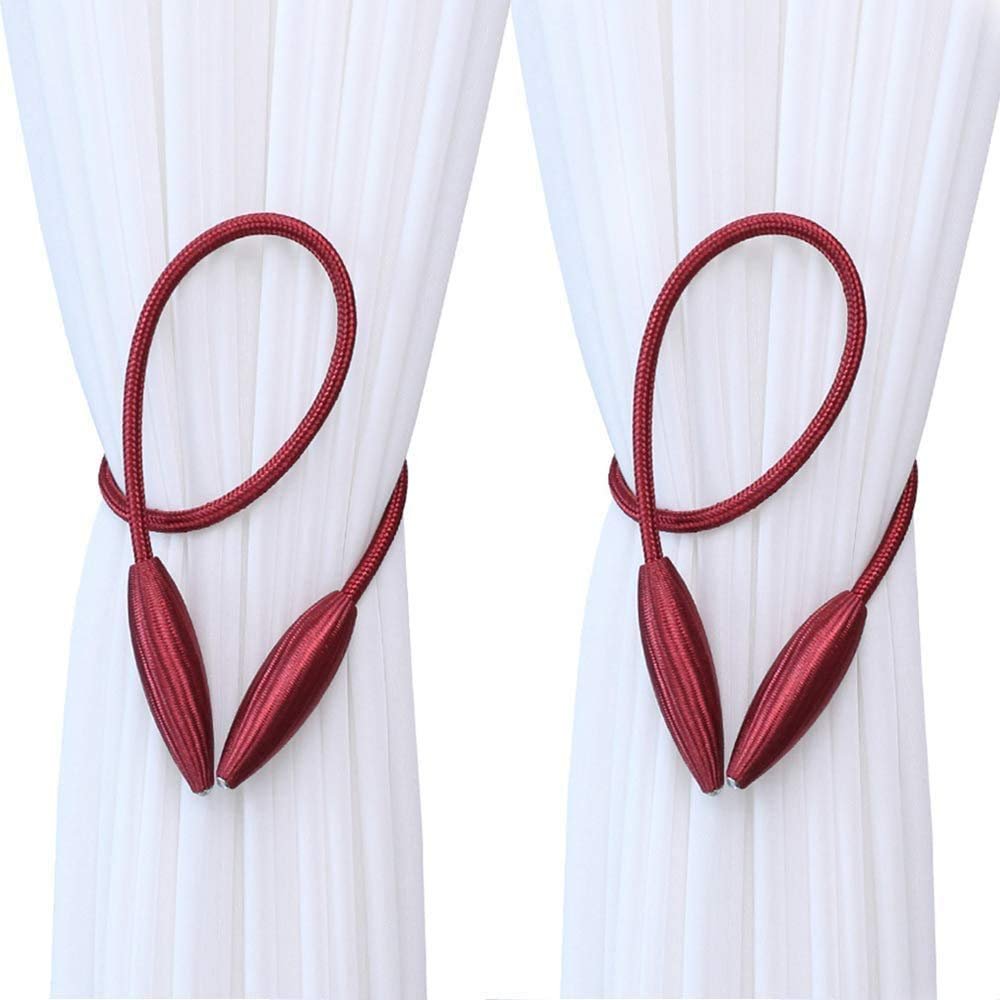 HomeCloud Curtain Holder tieback/Alloy Curtain Tieback/Drape tie Backs, Decorative Unique Design 2 pcs(Maroon)