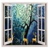 Decor Production PVC Vinyl Self Adhesive 3D Window Wall Stickers (Multicolour, wallwindow_pt9_1, 24x36Inch) view 1