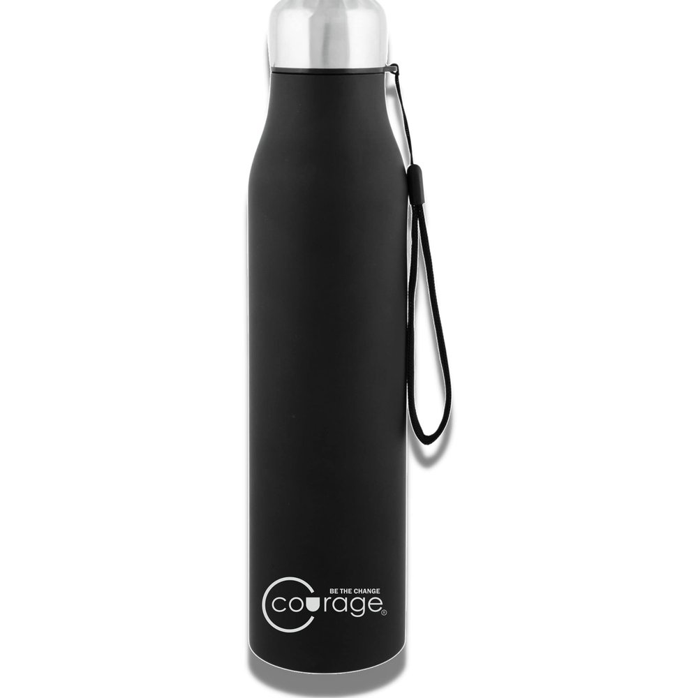 COURAGE ; BE THE CHANGE Stainless-Steel Water Bottle for Office | School | Sports & Outdoor | Easy Sip & Grip | Leak-Proof & BPA Free | Easy to Clean(Dream, Matte Black) (1000ML, Pack of 1)