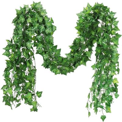Vimiforyou Artificial Plant Ivy Silk Garland Leaf Creeper(Pack Of 6 Creepers)For Home Decoration,Wall Hanging,Special Occasion Decoration,Party Decoration,Office Decoration(7.5 Feet Each),Green