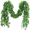 Vimiforyou Artificial Plant Ivy Silk Garland Leaf Creeper(Pack Of 6 Creepers)For Home Decoration,Wall Hanging,Special Occasion Decoration,Party Decoration,Office Decoration(7.5 Feet Each),Green view 1
