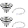 New Swastik Stainless Steel Waste Coupling for Sink/Wash Basin with PVC Waste Pipe for Wash Basin/Kitchen Sink, 4 Inch (Silver) Pack of 2 view 1