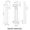 Bonus G 5 Reflex Square Tower Bolt (150MM (6 Inch.)) view 3