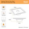 Ruhe 304-Grade Stainless Steel Floor Drain-Diamond Exclusive Square Flat Cut with Cockroach Trap/Jali & Hole | (6x6 inches) view 2