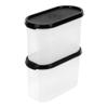 Cutting EDGE 1200ml Anti-Bacterial Modular Plastic Storage Container Set of 2, BPA-Free, Airtight Lid, Leakproof, Stackable Organizer for Pantry, Sugar, Flour & Grains (Black) view 3