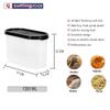 Cutting EDGE 1200ml Anti-Bacterial Modular Plastic Storage Container Set of 2, BPA-Free, Airtight Lid, Leakproof, Stackable Organizer for Pantry, Sugar, Flour & Grains (Black) view 4