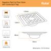 Ruhe Sapphire Exclusive Square Flat Cut Floor Drain/Jali | 304 Stainless Steel Floor Drain with Cockroach Trap/Jali 6 x 6 inches view 2