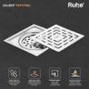 Ruhe Sapphire Exclusive Square Flat Cut Floor Drain/Jali | 304 Stainless Steel Floor Drain with Cockroach Trap/Jali 6 x 6 inches view 3