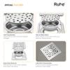 Ruhe Sapphire Exclusive Square Flat Cut Floor Drain/Jali | 304 Stainless Steel Floor Drain with Cockroach Trap/Jali 6 x 6 inches view 4