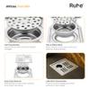 Ruhe Ruby Exclusive Square Flat Cut Floor Drain | 304-Grade Stainless Steel Drain Jali | 6 x 6 inches | Floor Drainer with Cockroach Trap/Jali & Hole view 4