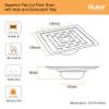 Ruhe Sapphire Exclusive Square Flat Cut Floor Drain/Jali with Cockroach Trap & Hole | 304 Stainless Steel Floor Drain | 6 x 6 inches view 2