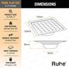 Ruhe Exclusive Pearl Floor Drainer | 304-Grade Stainless Steel Floor Drain- Pearl Exclusive Square Flat Cut (6x6 inches) with Cockroach Trap/Jali view 2