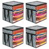 PrettyKrafts XL Saree Cover, Clothes Storage Bag, Storage Organizer Bag, Zip Closure and Transparent Front, Clothes Storage Bag, Wardrobe Organizer, Size (15 X 12 X 15 In), Pack of 4, Dots Grey view 1
