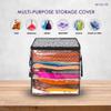 PrettyKrafts XL Saree Cover, Clothes Storage Bag, Storage Organizer Bag, Zip Closure and Transparent Front, Clothes Storage Bag, Wardrobe Organizer, Size (15 X 12 X 15 In), Pack of 4, Dots Grey view 2