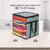 PrettyKrafts XL Saree Cover, Clothes Storage Bag, Storage Organizer Bag, Zip Closure and Transparent Front, Clothes Storage Bag, Wardrobe Organizer, Size (15 X 12 X 15 In), Pack of 4, Dots Grey view 3
