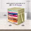 PrettyKrafts XL Saree Cover, Clothes Storage Bag, Storage Organizer Bag, Zip Closure and Transparent Front, Clothes Storage Bag, Wardrobe Organizer, Size (15 X 12 X 15 In), Pack of 4,Ivory Dots view 3