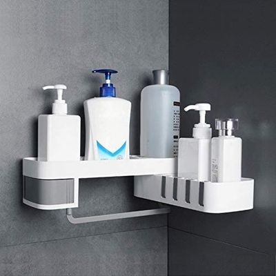 VENJA (LABEL) Plastic Self Adhesive Kitchen Bathroom Storage Organizer Shelf (Multicolour, Standard)