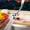 Leeonz Adjustable Kitchen Tap Spray Head 3 Gear, ABS Plastic Water-Saving Faucet 360Swivel Faucet Nozzle Filter Splash-Proof Faucet Tap Aerator Bathroom Shower Kitchen Tap Sink Accessories (Long) view 1