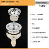 Ruhe PVC Sink Coupling | Stainless Steel Kitchen Sink PVC Coupling/Drain Outlet/PVC Connector | Chrome Finish view 4